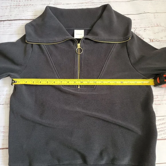 Varley Vine Ribbed Half Zip Pullover Black Women's Small - Picture 5 of 10